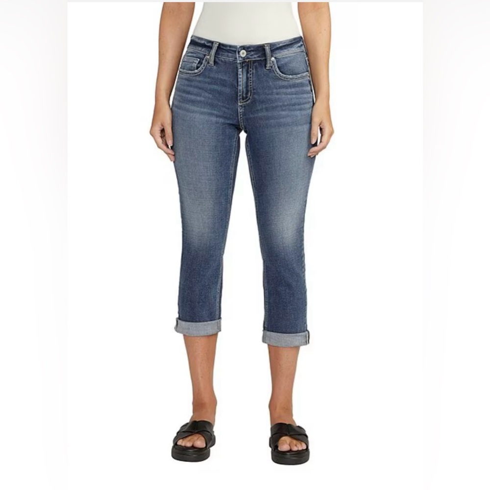 Silver jeans size 24 Elyse capri blue jeans BEAUTIFUL CONDITION 💙